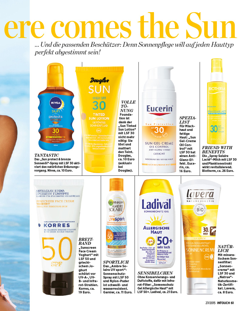 Intouch Sonnenpflegtipps von Dr. Bacman