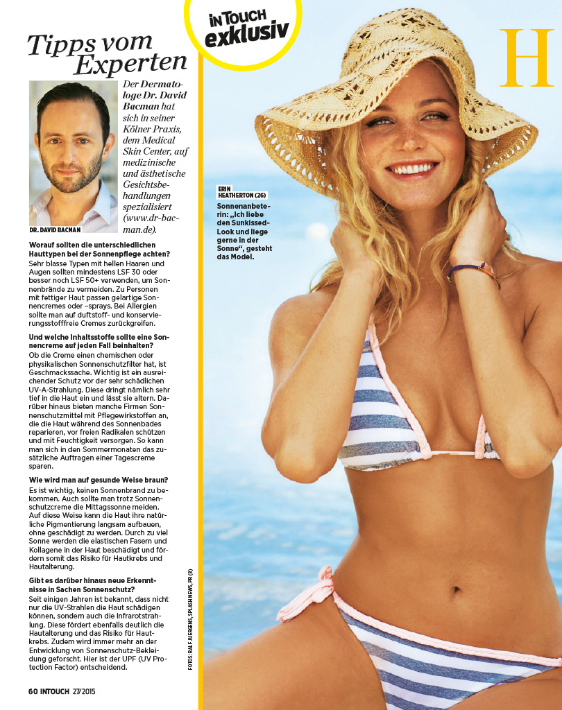 Intouch Sonnenpflegtipps von Dr. Bacman